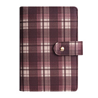 Carnet de budget et de planification à feuilles mobiles en toile à carreaux personnalisé avec fermeture à sangle, journal vintage, vente en gros