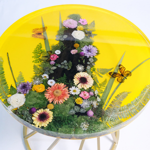 Nuovo Design vendita calda piccolo tavolino da tè da salotto camera da letto vera e propria fiore colorato in resina artigianale tavolo per la casa <span class=keywords><strong>mobili</strong></span> - Product Image 4