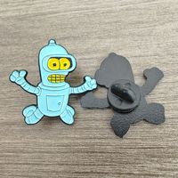 Pin Esmaltado de Robot de Futurama, Broche de Anime, Insignia Personalizada Directa de Fábrica, Regalo Único para Geeks