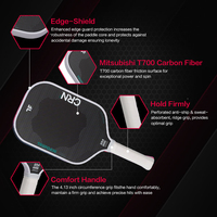 Raquette de pickleball légère en fibre de carbone T700 avec noyau en mousse EPP, durable, contrôle de puissance amélioré