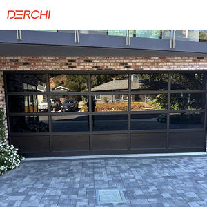 Portes <span class=keywords><strong>de</strong></span> <span class=keywords><strong>garage</strong></span> en verre trempé noir avec miroir sans cadre en aluminium à bas <span class=keywords><strong>prix</strong></span> avec moteur - Product Image 4