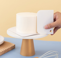 Meistverkauftes 6-teiliges Quadratisches Kuchen-Glätter-Set Umweltfreundliche Kunststoff-Teig- und Schüsselschaber für Kuchendekoration im OPP-Beutel