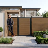 Système de clôture de sécurité en composite bois-plastique sur mesure, installation facile, lames horizontales, résistant aux UV, écologique, 6 pieds
