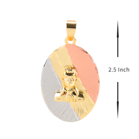 Pendentif icône religieuse en gros de luxe bijoux catholiques pendentif bijoux plaqué or 14 carats monochromatique