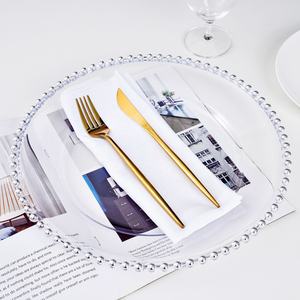 Plato Decorativo de Plástico Transparente Acrílico con Borde Dorado, Diseño Retro de Lujo para Cargador de Tablet - Product Image 5