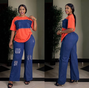 <span class=keywords><strong>Ensemble</strong></span> pantalon en jean pour <span class=keywords><strong>femme</strong></span>, Modèles phares 2025, avec technique de cirage, Tendance de pointe en Europe et aux États-Unis - Product Image 4