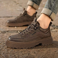 Nouvelle Arrivée Chaussures Décontractées Homme à Lacets Rehaussantes Style Britannique Bottes de Travail Basses pour Hommes