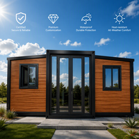 Petite maison en bois pliable, portable, préfabriquée, extensible, économique, transportable en conteneur