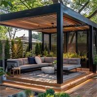 Pergola extérieure moderne en aluminium résistant aux intempéries pour terrasse et jardin, fabrication sur mesure