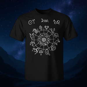 Camiseta de astrología con diseño de horóscopo y signos del zodíaco, camisa negra para hombre - Product Image 3