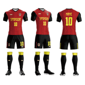 HENGYU Set di Maglia <span class=keywords><strong>da</strong></span> Calcio Traspirante 100% Poliestere con Scollo a V e Maniche Corte - Product Image 1
