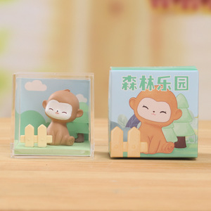 Yu Mo Forest Paradise Miniature Resin Figurines Cartoon Animal Decor Bedroom Desktop Ornaments Cute Collectible Gift - Product Image 3