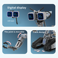 Kit de construction Robot LED Eyes 421 pièces 5 modèles Télécommandé Chariot de Combat sur Chenilles Briques Éducatives STEM Jouet pour Enfants Cadeau