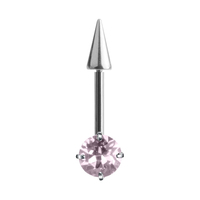 Piercing en titane ASTM F136 avec cristal en forme de trèfle, pour lèvre, oreille, sourcil, bijoux de piercing corporel, en stock, vente en gros, fournisseur OEM