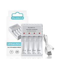 PUJIMAX — chargeur de batterie nimh aaa, station de charge usb pour piles nimh aa/aaa 1.2v, 10 pièces, nouveaux produits
