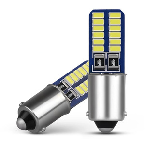 3014 SMD LED หลอดไฟรถยนต์ BA9S ไฟหน้าปัดเลนส์สีฟ้า ไฟป้ายทะเบียน ไฟภายในสำหรับเปลี่ยน - Product Image 2