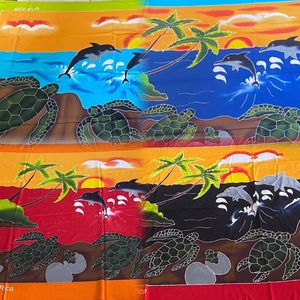 ผ้าโสร่งบาหลี100% ทันสมัยผ้าโสร่งวาดมือหลากสีแบบเขตร้อนชุดใส่ชายหาดระดับพรีเมียมแบบอินโดนีเซียสำหรับหมู่เกาะแปซิฟิกเอเชีย - Product Image 3