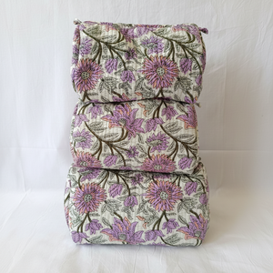 <b>Large</b> Medium <b>Zipper</b> Closure Bohemian Quilted Cotton Soft Handle Tote <b>Bag</b> Women Eco-Friendly <b>Beach</b> Pouch Thread Pattern Fashion - Product Image 1