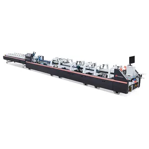 Automatic Straight Line Box Folder Gluer Machine For Cup Sets Making High Speed 280 meter/min