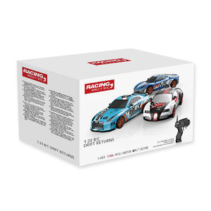 Coche de Derrape RC 1/24 de Alta Velocidad, Coche de Carreras Deportivo RC con Control Remoto, Juguetes con 6 Barricadas y 4 Neumáticos de Derrape - Product Image 6