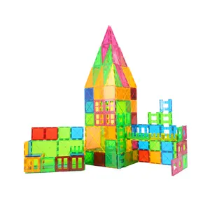 教育108电脑大理石跑磁性瓷砖透明磁性玩具儿童安全积木