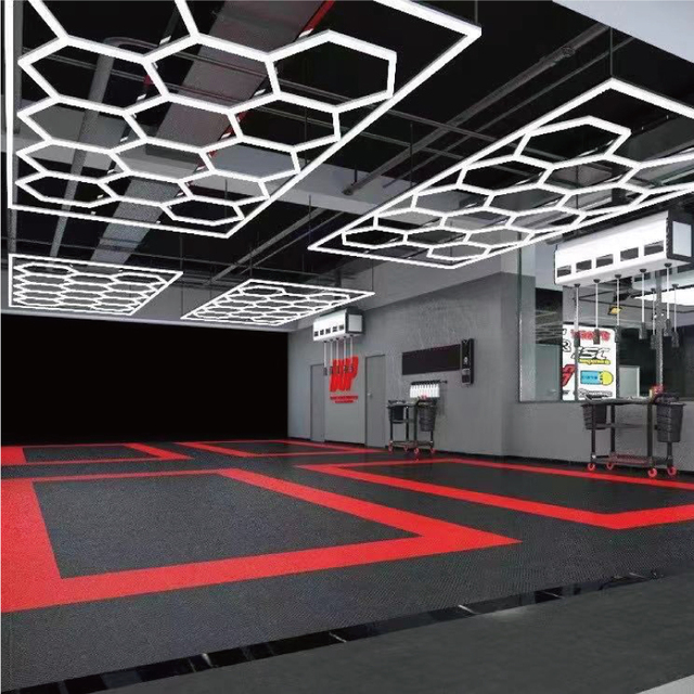 SG-110  Hexagon Light Auto Detailing Suppliers Shop Home Garage Commercial System Hex LED Barber Light
