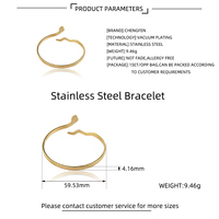 Bracelet jonc torsadé simple et tendance en forme de serpent ouvert pour femme, couleur or rose