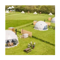 Tente dôme géodésique de luxe imperméable pour camping extérieur, tente igloo, tente boule avec salle de bain, tente de villégiature, tente de glamping