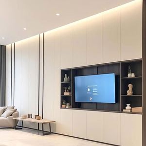 ชุดตู้วางทีวีไฟ LED แบบลอยตัวชุดแขวนผนังที่ทันสมัยตู้ทีวีไม้ MDF สำหรับห้องนั่งเล่นที่บ้าน - Product Image 1