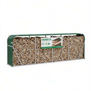 Miabia Steel <b>Log</b> <b>Holder</b> 118.1x17.7x39.4 Green Powder Coated Fireplace Wood Storage - Product Image 1