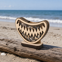Boîte de rangement en bois pour dents de requin, présentoir de collection de spécimens fossiles, décoration de bureau souvenir marin.
