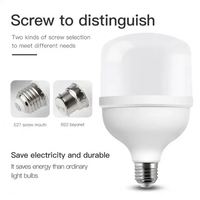 Bombilla LED E27 de Alta Luminosidad, Fuente de Luz SMD de Plástico, CRI 80, 6000 Lúmenes, Uso Residencial, CA 85-265V, Forma de T