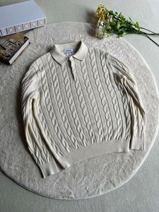 Suéter Masculino de Tricô Grosso com Gola Polo Estilo Old Money - Product Image 3