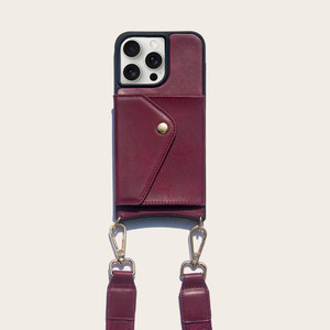 Lanière de téléphone de <span class=keywords><strong>luxe</strong></span> nouveau 2025 étui de téléphone à bandoulière en cuir Mobile portefeuille <span class=keywords><strong>porte</strong></span>-carte pour iPhone 14 Pro Max étui portefeuille à bandoulière - Product Image 1