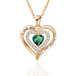 Moda mujer amor corazón piedra natal collar oro rosa joyería <span class=keywords><strong>para</strong></span> esposa <span class=keywords><strong>novia</strong></span> mamá hija <span class=keywords><strong>para</strong></span> <span class=keywords><strong>aniversario</strong></span> <span class=keywords><strong>regalo</strong></span> <span class=keywords><strong>de</strong></span> cumpleaños - Product Image 5