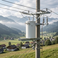 Transformateur de distribution monophasé à bobinage triple, monté sur poteau, de type huileux, résistant aux intempéries, 10 kVA, 10 kV/220 V/480 V