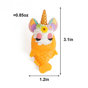 Nouvelle décoration de porte-clés Taiyaki artificiel avec des thèmes de queue de sirène et d'unicornes, porte-clés en PVC en forme de fausse nourriture pour la décoration - Product Image 2