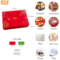 Jinbar Biologisch Abbaubare Weihnachts-Buchförmige Versandbox Faltbare Geschenkbox mit Griff Fliesenmuster Platzsparend Kostengünstig Individuelles Logo Schneeflocke