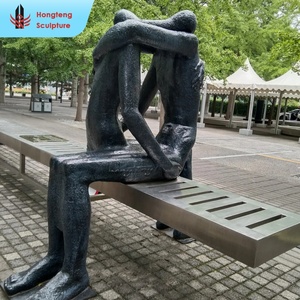 Scultura Astratta Moderna Decorativa in Stile <span class=keywords><strong>Alberto</strong></span> Giacometti, Coppia Danzante Sottile e Sottile, Grande Formato Personalizzato in Fusione di Bronzo - Product Image 6