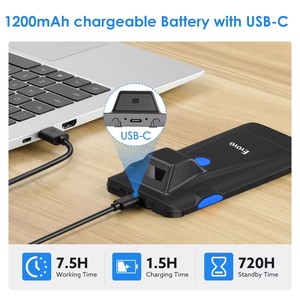 Inventory 1D 2D taşınabilir 3-In-1 <span class=keywords><strong>USB</strong></span> kablosuz Bluetooth Qr barkod okuyucu telefon geri envanter depo için barkod tarayıcı üzerinde klip - Product Image 4