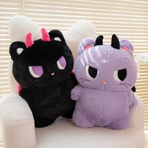 Peluche chaton démon mignon, peluche courte et moelleuse anti-chute, jouet en peluche personnalisé, décoration de canapé, cadeau d'Halloween, vente en gros - Product Image 5