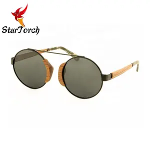Best selling Summer Color plastic wholesale Round Wood ray band polarized sunglasses