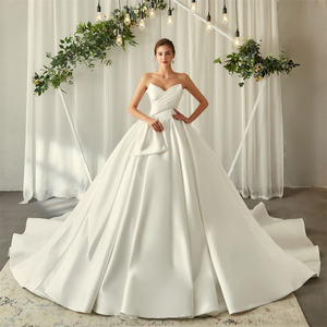 <span class=keywords><strong>Robe</strong></span> de mariée Mily Bridal MZD05057 en satin, coupe princesse, sans manches, avec nœud et taille basque, <span class=keywords><strong>pour</strong></span> un look volumineux et élégant - Product Image 1