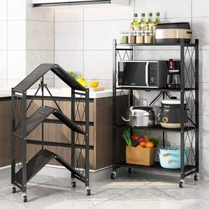 שטאל ריגל מתקפל מתכת מדפים מתקפל מדף אחסון מתכת פלדה מתלה מדפי מתכת בית אחסון מדף estante de casa - Product Image 2