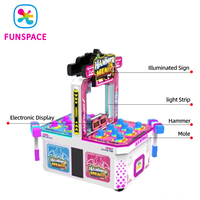 FUNSPACE Machine de jeu d'arcade à monnayeur pour frapper les hamsters/cafards, pour enfants, en métal, version anglaise, vente en gros à prix abordable