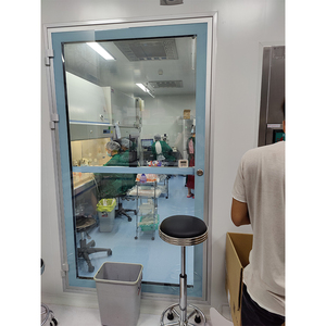 Puerta de vidrio de salida de seguridad GMP con cerradura de emergencia, barra de painc tipo empuje, puerta de salida de emergencia para laboratorio de hospital - Product Image 3