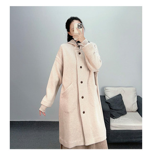 Suéter de lana de mongolia Interior para <span class=keywords><strong>mujer</strong></span>, abrigo corto de Cachemira de doble cara, suéter de punto <span class=keywords><strong>c</strong></span>álido marrón <span class=keywords><strong>c</strong></span> - Product Image 4