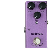 Pédale d'effets pour guitare électrique, vente directe usine, avec fonctions Distortion, Delay/Chorus/Tremolo, contrôle par bouton, modèle professionnel simple