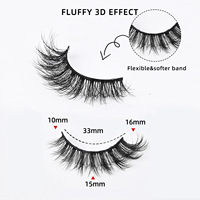 Faux cils 5D effet œil de chat, en vison synthétique, bouclés et volumineux, style désordonné et frisé, doux et très demandés