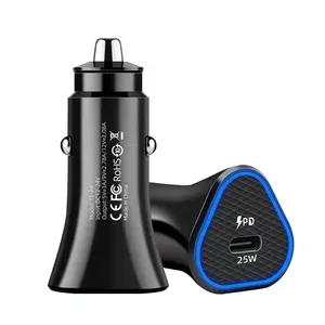 Oem Custom Cheap Low Price Car Charger 25W USB C Car Adapter 25W PD Type C USB Car Charger For Samsung/Huawei